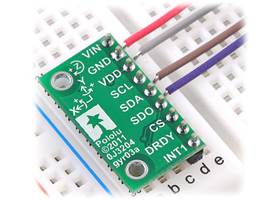 L3GD20 3-axis gyro carrier in a breadboard